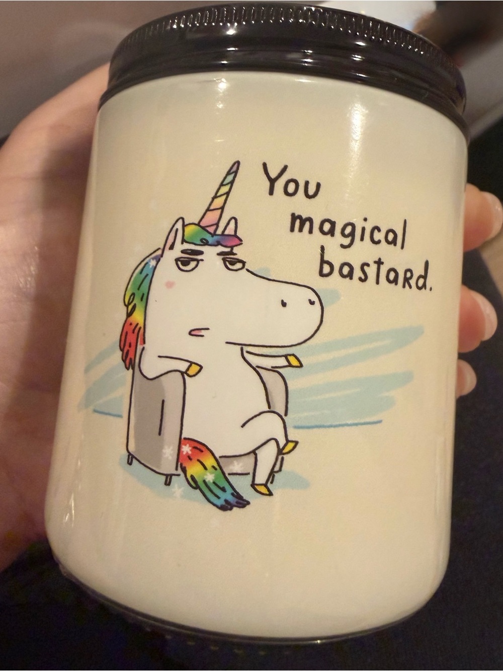 Hallmark You Magical Bastard Unicorn Candle 7 oz NEW Unburned